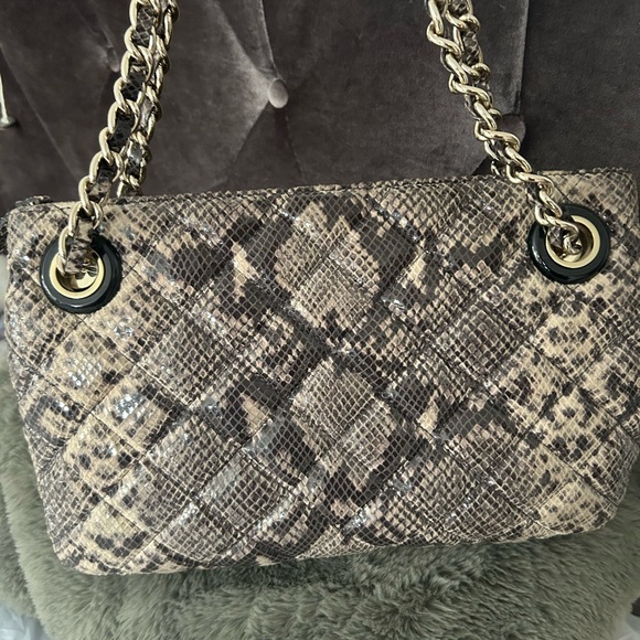 Kate Spade Gray Snake Print Chain Shoulder Bag - Picture 3 of 4